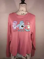 Womens Trendy Plus Size Care Bears Cotton Top Size-1X Color-Mauve