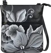 [Anna by Anuschka] Ladies Genuine Leather Slim Cross Shoulder Bag Hand Painted