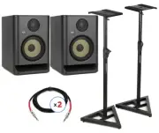 KRK ROKIT 5 G5 5-inch Powered Studio Monitor Pair with Stands and Cables