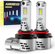 AHOBXD 9005 LED Bulbs 6500K White with Fan Cooling Super Bright 30000LM 600% Plug and Play Car Fog Light Bulbs Pack of 2