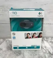 Logitech Webcam C110 (V-U0024) Fold Up Clip-On Webcam Built In Mic USB