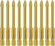 Mgtgbao Golden 10PC 6mm Masonry Drill Bits, Concrete Drill Bit Set for Tile,Brick, Plastic and Wood,Tungsten Carbide Tip Best for Wall Mirror and Ceramic Tile.