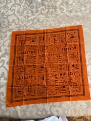 Bulleit Bourbon Frontier Whiskey Bandana Orange 21" Sq Handkerchief Kentucky-New