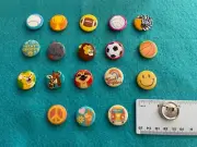 Button Pins Assorted Animals, Sports, Hippie - 18 pc Lot