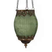 Moroccan Style Hanging Lantern Green D11x18.5cm