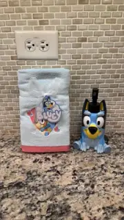 Bluey Bathroom 3 piece set - 2 hand towels and lotion soap dispenser