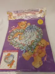 Lucy Rigg Iron On Transfer PLAID Lucy & Me Bear 1994 Heart Wreath Valentine