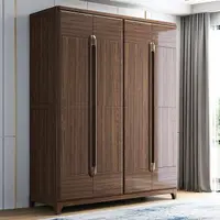 在飛比找樂天市場購物網優惠-新中式虎斑木衣櫃全實木家用臥室現代簡約實木衣櫃衣櫥收納儲物櫃