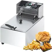 Electric Deep Fryer 6 Liter Stainless Steel French Fries Fryer Pan Economic Type