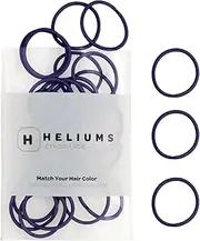 Heliums Small Hair Ties - Navy Blue - No Damage Mini 1 Inch Reusable 2mm Elastics for Thin Hair and Kids, Neutral Ponytail Holders - 48 Count