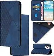 Case Compatible with Oppo A77,Compatible with Oppo A57/ A57e 4G / A57s 4G Magnetic Closure Flip Kickstand Wallet Card Slot Cover Blue