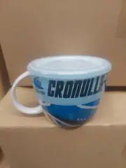 NRL Cronulla Sutherland Sharks Team Logo Large Ceramic Soup Mug Cup with Lid