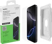 Belkin OVA158fq iPhone 16 Pro Max, UltraGlass 2 Protective Glass Film, Ultra Tempered Glass Film, 0.01 inch (0.29 mm), Installation Guide Included, Fingerprint and Shatterproof, iPhone 16 Pro Max
