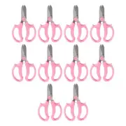 (Pink 10Pcs Set)Home Gardening Flower Pruning Shears Wide Floral Scissor