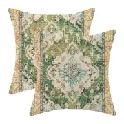 Boho Pillow Covers 16x16 Set of 2 Green Rug 16" x 16" (Pack of 1) Green Boho
