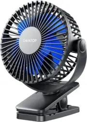 Portable Clip On Fan USB Rechargeable 3 Speed Quiet Desk Stroller Camping