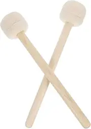 INOOMP 2Pcs Drum Mallets Sticks with Wood Handle Durable Felt Percussion Instruments for Bass Drum for Beginners and Intermediate Players for Marching Band