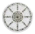 Abalone Shell Inlay Work Side Table Top White Marble Coffee Table for Cafeteria