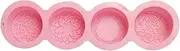 3D Silicone Soap Mold Round Handmade Soap DIY Making Crafts Mooncake Moulds Pink