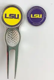 NCAA Golf Divot Repair Tool w/ Ballmark Silver LSU TIGERS