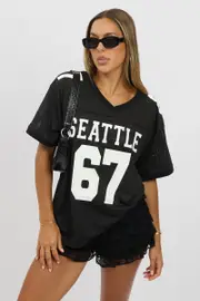Black Sport Tee V Neck Short Sleeve - Size XXS, Women's Graphic Tee