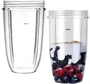 2Pcs Replacement 24OZ Tall Cup For Nutribullet 600w & Nutribullet Pro 900w Blender