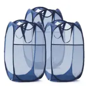 Collapsible Mesh Pop Up Laundry Hamper with Sturdy Handles and Side Pocket - ...