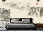 3D Sun Mountains River Pavilion Self-adhesive Removeable Wallpaper Wall Mural