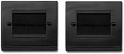 Aswalling 2Pcs Flush Brush Wall Plate Brush Single 1 Gang Wall Outlet Cable Entry Plate Tidy Mount Face Plate Wall Plate Black Easy Install