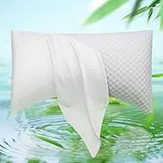 Cooling Side Sleeper Pillow Cases - Curved Rayon Derived from Bamboo Pillowcase Cover - Breathable Cool Silky Soft Pillowcase for Hot Sleepers Hair and Skin, King Size 1 Piece, 20 * 36 Inches White