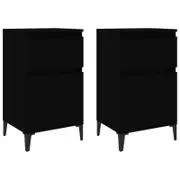 vidaXL Bedside Tables Nightstand Bedroom Lamp Stand Drawer Cabinet 2 pcs Black