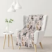 Jbyjbx Poodles Dogs Print Ultra-Soft Micro Throw Flannel Blanket Lightweight Warm,All Seasons Decor 40"X30"