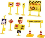Kisangel 5 set DIY Signpost Road Signs for Traffic Scene Educational Play Micro Landscape Decoration Safe Material for Learning Traffic Knowledge
