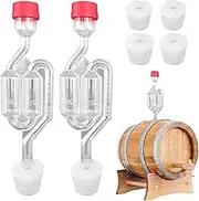 RODISHOMM 2pcs Brewing Fermentation Airlock, Plastic Valve for Beer and Wine Making, Reusable Exhaust Valve with Cap, Fermentation Bubbler for Wine and Beer Fermentation