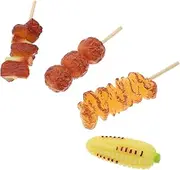 Kisangel Educational Pretend BBQ Toys 4pcs Set PVC Safe for Toddlers Boys and Girls Random Style