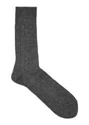 Falke Lhasa Ribbed Wool-blend Socks - Light Grey - 9-12 9-12