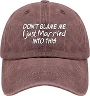 [Sparkmuse] DON'T BLAME ME I JUST MARRIED INTO This cap Vintage Cotton Washed Baseball Caps Adjustable Dad Hat