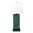 31 Black Metal Bedside Lamp With White Empire Shade