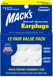 Macks Pillow Soft Silicone Earplugs - 12 Pair, Value Pack - Putty Ear Plugs