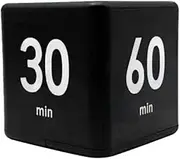 Digital Kitchen Timer Countdown Alarm Portable Cube Timer with a Digital Display, flip Timing Time Management: Office, Sports, Cooking, and Gaming(Not Included) (Black15-20-30-60 Minutes)