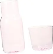 MOLUCKFU Glass Carafe Heat Cold Resistant Kettle Drink Pitcher Lid Bedside Water Jug for Home Decor