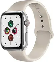 for Apple Watch Band 38mm 40mm 41mm 42mm 44mm 45mm 46mm 49mm Soft Silicone Sport Strap Compatible for Apple iWatch Ultra 2 Ultra Series 10/9/8/7/6/5/4/3/2/SE 2/SE(Stone,38/40/41/42mm(Series 10)-M/L)