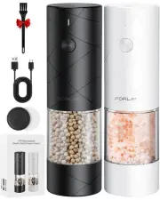 Electric Salt and Pepper Grinder Set of 4, Refillable Battery Operated & Recharg