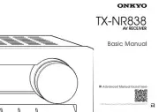 Onkyo Integra TX-NR838 Basic Receiver Owners Instruction Manual