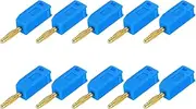uxcell 10 Pcs 2mm Banana Plugs, 10A 7mm OD 26.5mm Length Speaker Wire Cable Plugs Connectors, Banana Jack Connector for Speaker Wire Audio Cable, Blue