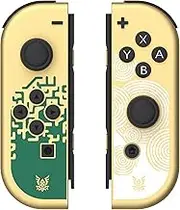 YKASEK Joy Cons for Switch Controllers, Wireless Replacement Joycons, Left and Right Controllers Joycon Support Sports Dual Vibration/Wake-up/Motion Control (Gold