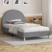 ALFORDSON Bed Frame Arched Base Grey King Single