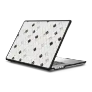 MacBook Pro 16-inch (M1 - M4) Impact Case Chic black white silver quatrefoil geometric shape pattern