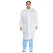 25 Pcs Kim tech Lab Coats Size Large White 3 Layer