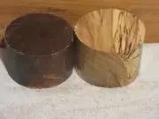 2PC SPALTED MISSOURI HACKBERRY AND BLACK WALNUT TURNING WOOD BOWL BLANK